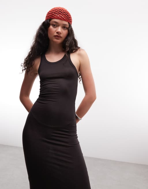 Weekday – Maxikleid aus superweichem Jersey in Braun, 2 von 4