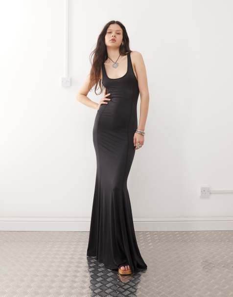 Weekday – Maxikleid in Schwarz mit Meerjungfrauensaum - view 1