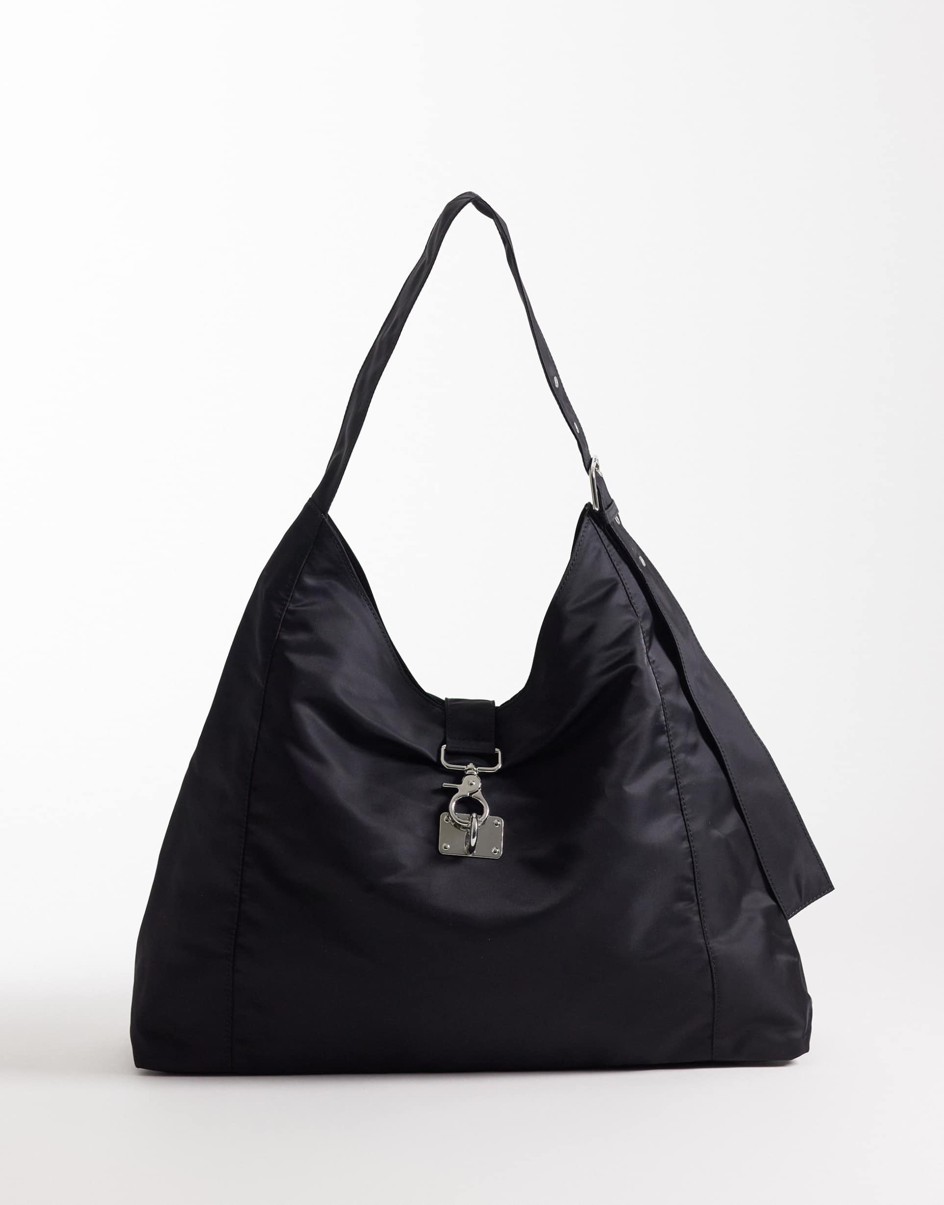 weekday medium shoulder bag with buckle closure detail in black