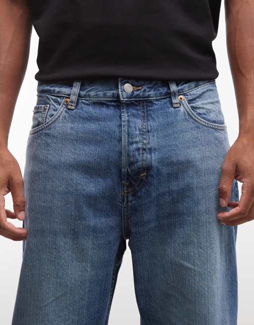 Weekday - Mellemblå forvaskede jeans i tapered fit, 5 af 5
