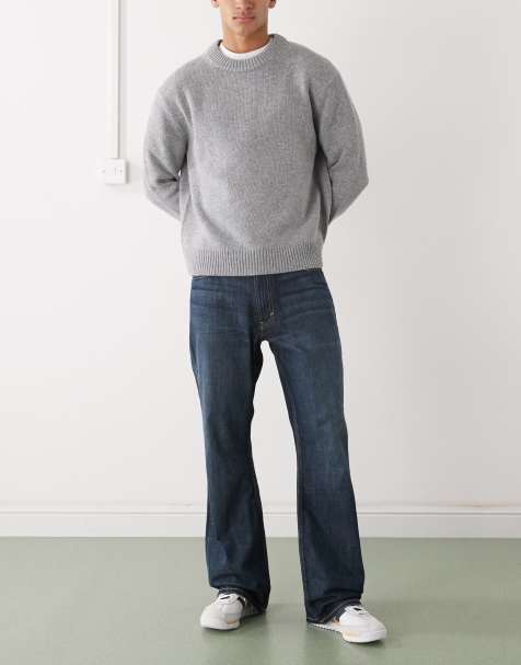 Weekday – Mercury – Ciemnoniebieskie jeansy bootcut z rozszerzanymi nogawkami o luźnym kroju - view 1