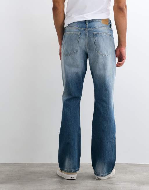 Weekday Mercury jeans med afslappet pasform, bootcut og svaj i blå vask, 5 af 5