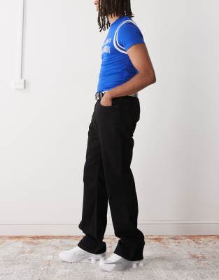 Weekday Mercury Relaxed Bootcut Flare Jeans In Black