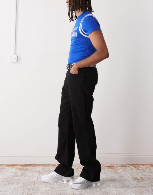 Weekday Mercury relaxed bootcut flare jeans in black