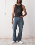 [Weekday] Weekday Mercury relaxed bootcut flare jeans in blue wash W29 L34 Second Blue