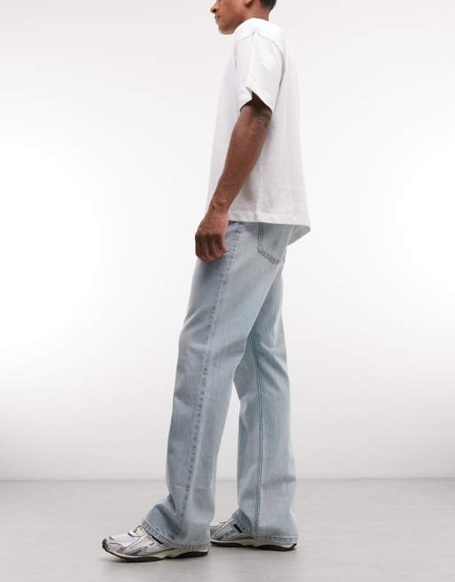 Weekday Mercury relaxed bootcut flare jeans in light blue, 3 of 5