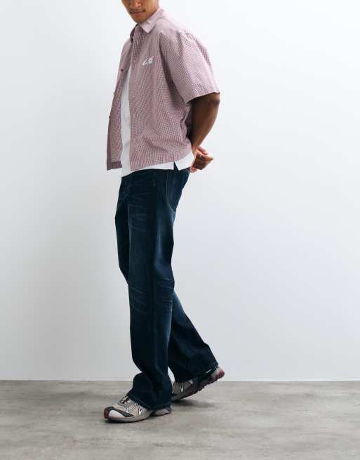 Weekday Mercury relaxed fit bootcut flare jeans in dark blue, 2 of 5