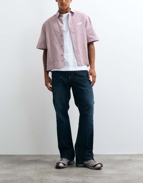 Weekday - Mercury - Ruimvallende bootcut flared jeans in donkerblauw - view 1
