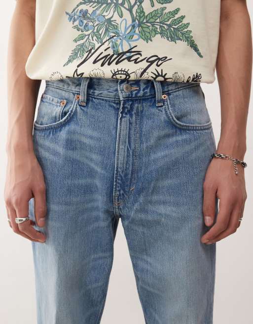 Weekday Mercury wide leg flare jeans in blue wash, 5 of 5