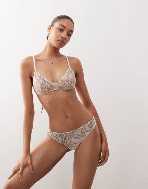 Weekday mesh lace scoop triangle bralet in off-white - view 1