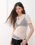 [Weekday] Weekday mesh t-shirt in off white XS Off-white