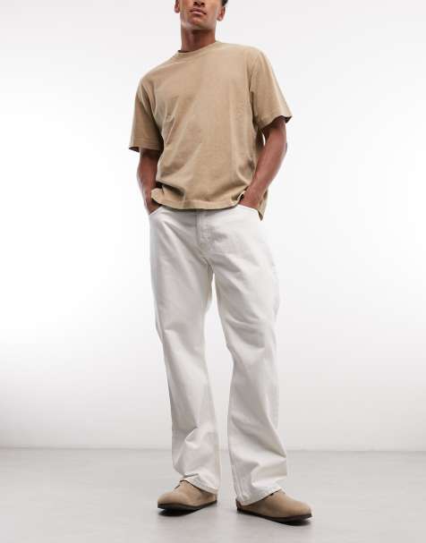 Weekday Meteor low rise relaxed fit jeans in dirty white - view 1