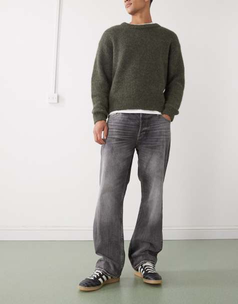 Weekday Meteor low rise relaxed straight leg jeans in dusky black - view 1