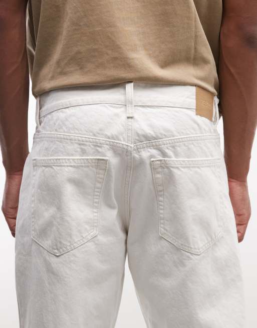 Weekday - Meteor - Ruimvallende jeans met lage taille in 'dirty' wit, 4 van 5
