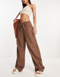 [Weekday] Weekday Mia linen mix pants in brown 38 Brown
