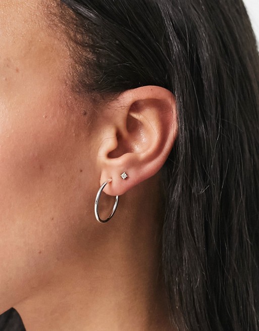 Weekday Mid hoop earrings in silver