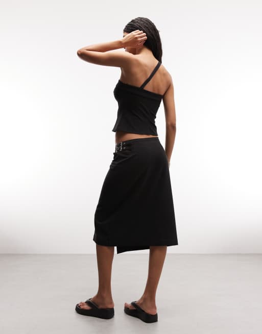 Weekday - Midi rok met gesp in zwart, deel van co-ord set, 5 van 5