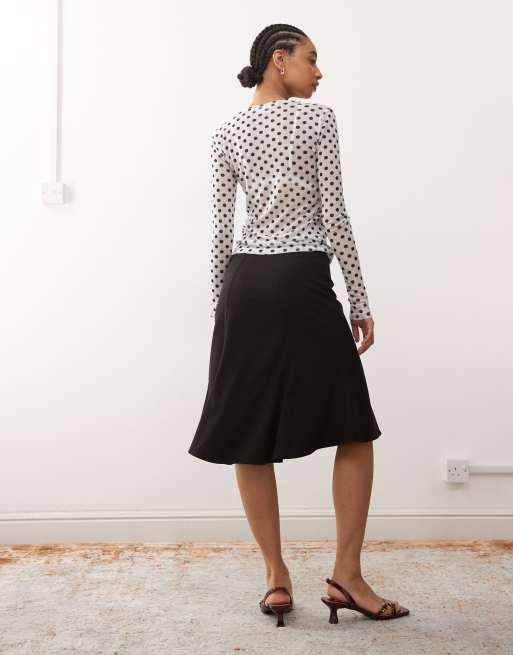 Weekday midi skirt with slit in black, 4 of 5