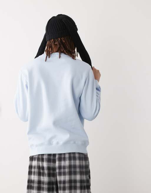 Weekday midweight jersey sweatshirt in light blue, 3 of 4