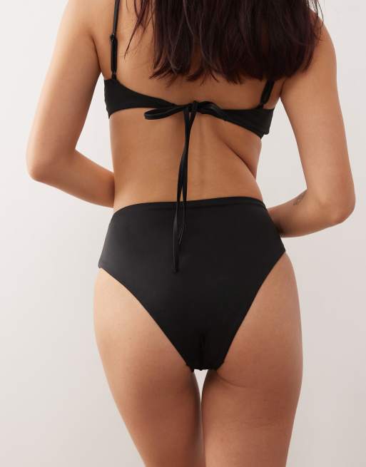 Weekday – Mieszaj i łącz – Czarny dół od bikini z podwyższonym stanem, 4 z 4