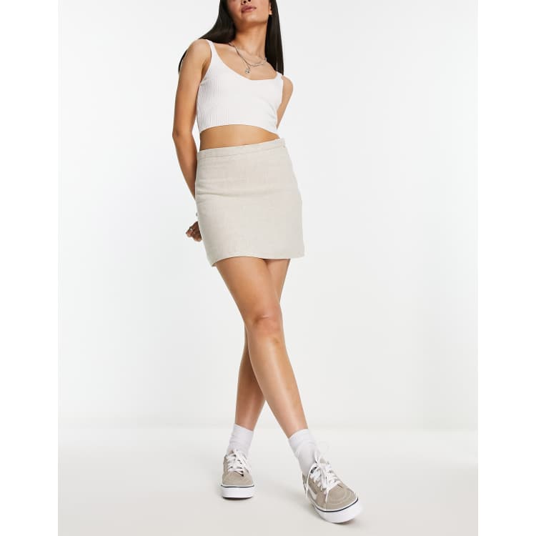 White mini skirt outlet high waisted