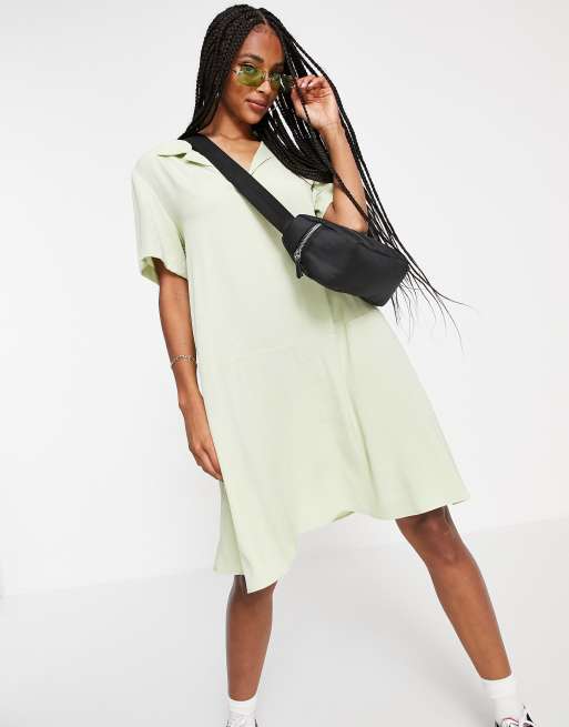 Weekday – Millie – Mini-Hängerkleid in Salbeigrün, 4 von 4