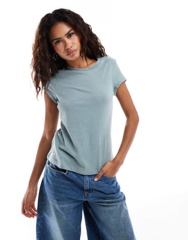 Weekday - milly super soft slim fit t-shirt in blue