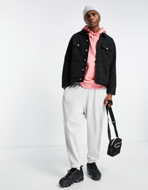 Weekday - Milton - Giacca di jeans oversize nera, 3 di 4