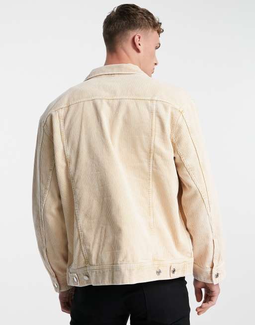 Weekday – Milton – Kremowa sztruksowa kurtka oversize z efektem sprania, 2 z 4