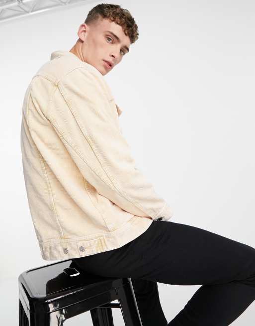 Weekday – Milton – Kremowa sztruksowa kurtka oversize z efektem sprania, 4 z 4