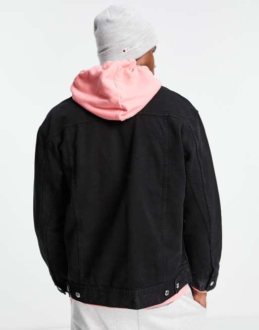 Weekday -Milton - Sort oversized denimjakke, 2 af 4