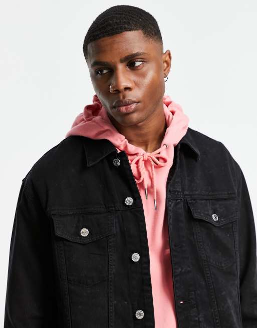 Weekday -Milton - Sort oversized denimjakke, 4 af 4