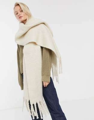 Oversized on sale cream scarf