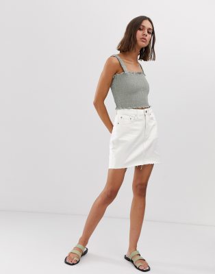 asos white denim dress