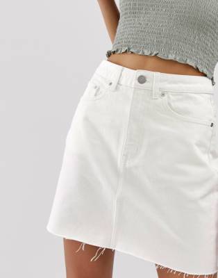 white short denim skirt