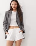 [Weekday] Weekday mini jersey shorts in white L White