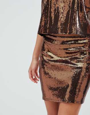 WeekdayMini jupe À jupe WeekdayMini Cuivre Sequins ZOuPikX