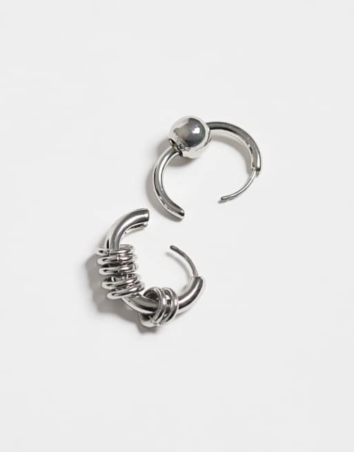 Weekday mini orecchini a cerchio confezione da 2 in argento, 3 di 5