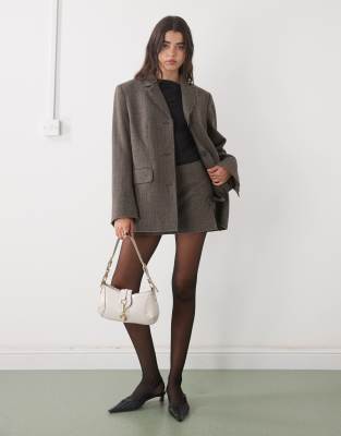 Weekday Mini Skirt With Raw Edges In Brown