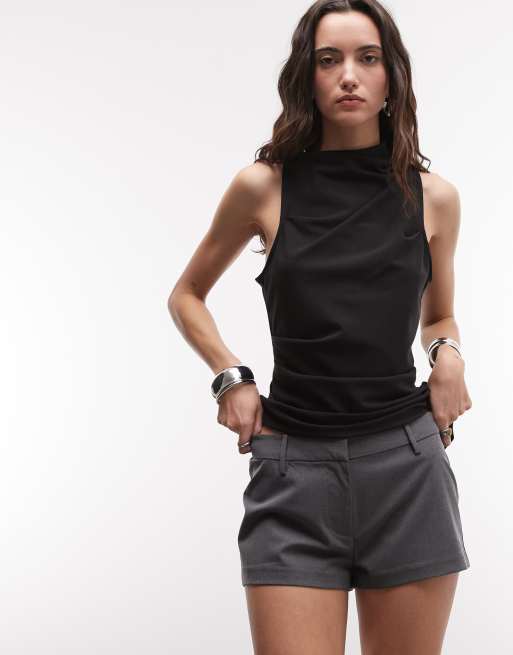Weekday mini tailored shorts in dark grey melange, 2 of 5