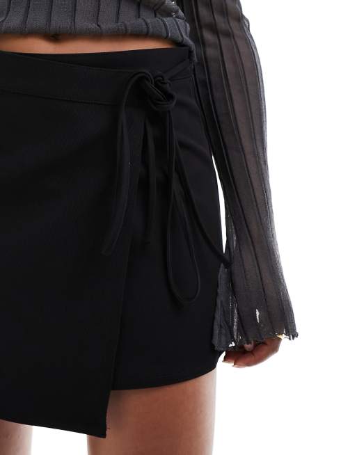 Weekday - Minigonna avvolgente nera, 4 di 5