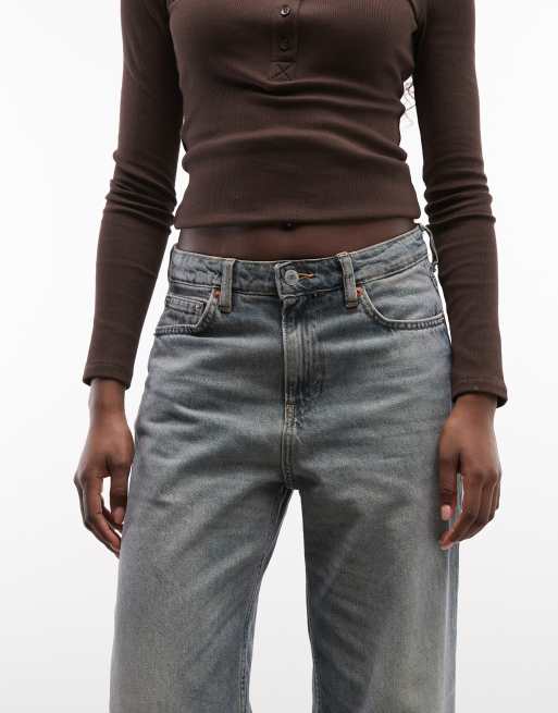 Weekday Missy jean baggy taille basse délavé bleu foncé, 3 de 5