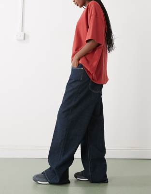 Weekday Missy Low Waist Baggy Fit Jeans In Blue
