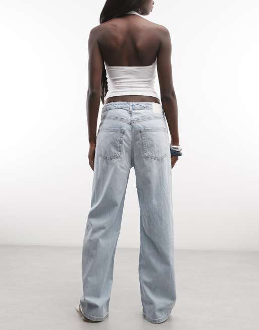 Weekday Missy low waist loose fit jeans in light blue wash, 3 of 5