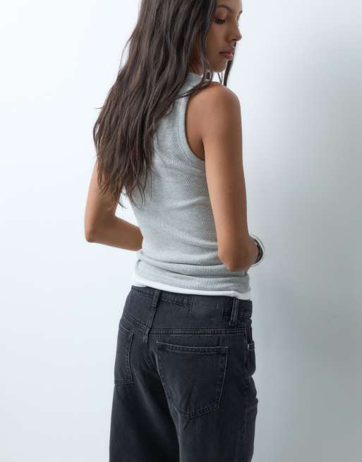 Weekday – Missy – Obszerne jeansy z obniżonym stanem w spranym czarnym kolorze, 4 z 5