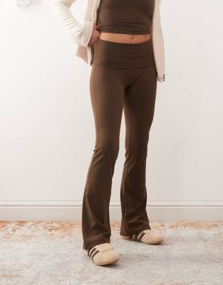 Weekday Mix And Match Seamless Stretch Flared Leggings In Brown