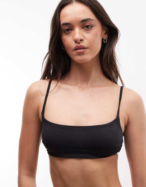 Weekday mix and match square neck bikini top in black - view 1
