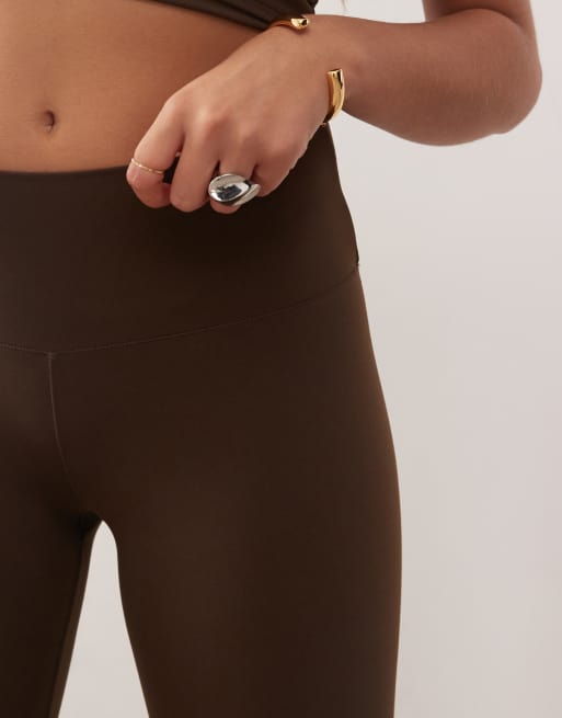 Weekday - Mix en match - Naadloze sportlegging met stretch in donkerbruin, 3 van 5