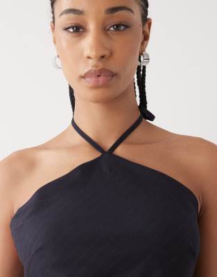 Weekday Mix & Match Halter Neck Top In Blue