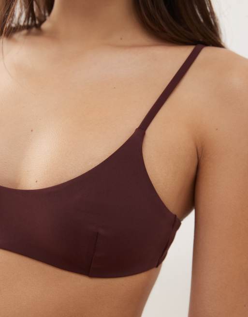 Weekday mix & match scoop neck bikini top in burgundy, 4 of 4